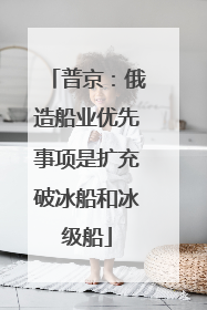 普京：俄造船业优先事项是扩充破冰船和冰级船