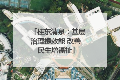 桂东清泉：基层治理提效能 改善民生增福祉