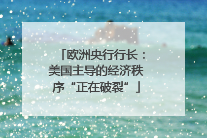 欧洲央行行长：美国主导的经济秩序“正在破裂”