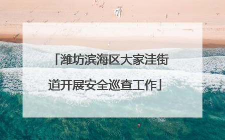 潍坊滨海区大家洼街道开展安全巡查工作