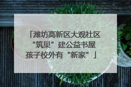 潍坊高新区大观社区“筑巢”建公益书屋 孩子校外有“新家”