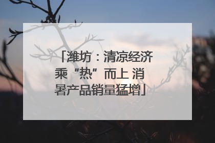 潍坊：清凉经济乘“热”而上 消暑产品销量猛增