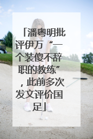 潘粤明批评伊万“一个装傻不辞职的教练”，此前多次发文评价国足
