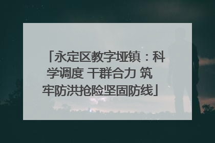 永定区教字垭镇：科学调度 干群合力 筑牢防洪抢险坚固防线