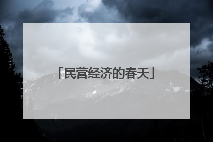 民营经济的春天