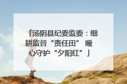 汤阴县纪委监委：细耕监督“责任田” 暖心守护“夕阳红”