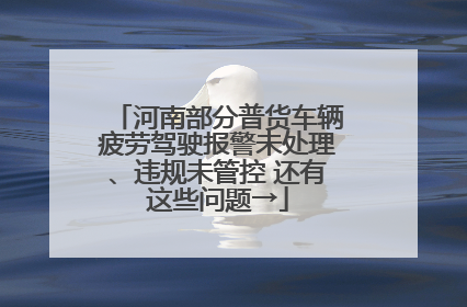 河南部分普货车辆疲劳驾驶报警未处理、违规未管控 还有这些问题→