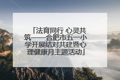 法育同行 心灵共筑——合肥市五一小学开展结对共建暨心理健康月主题活动
