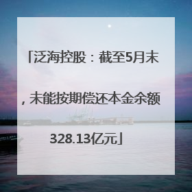泛海控股：截至5月末，未能按期偿还本金余额328.13亿元
