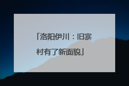 洛阳伊川：旧寨村有了新面貌