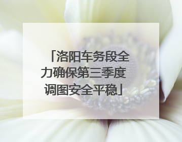 洛阳车务段全力确保第三季度调图安全平稳