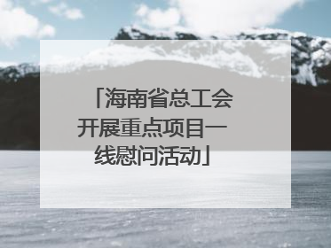 海南省总工会开展重点项目一线慰问活动