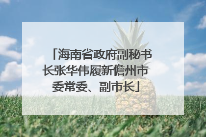 海南省政府副秘书长张华伟履新儋州市委常委、副市长