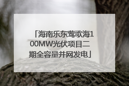 海南乐东莺歌海100MW光伏项目二期全容量并网发电