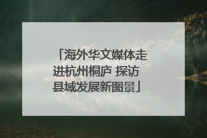 海外华文媒体走进杭州桐庐 探访县域发展新图景