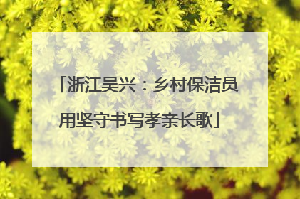 浙江吴兴：乡村保洁员用坚守书写孝亲长歌