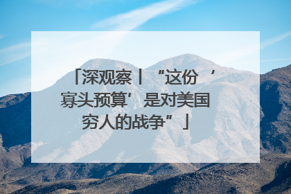 深观察丨“这份‘寡头预算’是对美国穷人的战争”