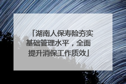 湖南人保寿险夯实基础管理水平，全面提升消保工作质效