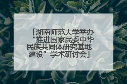 湖南师范大学举办“推进国家民委中华民族共同体研究基地建设”学术研讨会