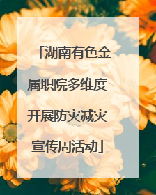 湖南有色金属职院多维度开展防灾减灾宣传周活动