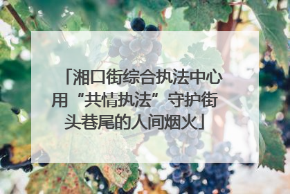 湘口街综合执法中心用“共情执法”守护街头巷尾的人间烟火