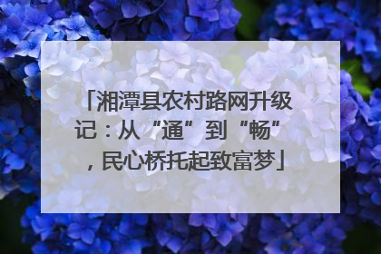 湘潭县农村路网升级记：从“通”到“畅”，民心桥托起致富梦