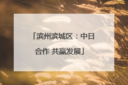 滨州滨城区：中日合作 共赢发展