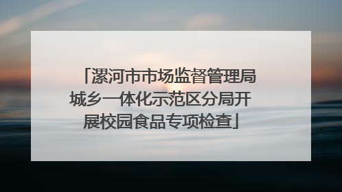 漯河市市场监督管理局城乡一体化示范区分局开展校园食品专项检查
