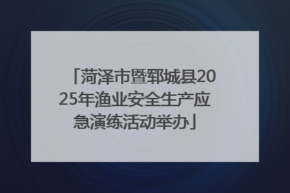 菏泽市暨郓城县2025年渔业安全生产应急演练活动举办