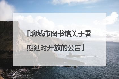聊城市图书馆关于暑期延时开放的公告