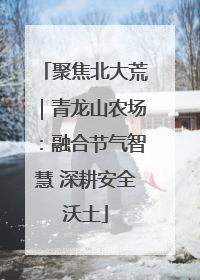 聚焦北大荒｜青龙山农场：融合节气智慧 深耕安全沃土