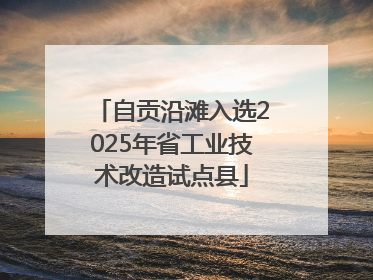 自贡沿滩入选2025年省工业技术改造试点县