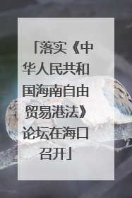 落实《中华人民共和国海南自由贸易港法》论坛在海口召开
