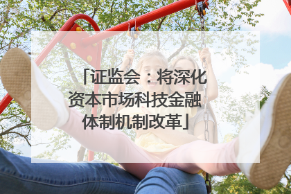 证监会：将深化资本市场科技金融体制机制改革