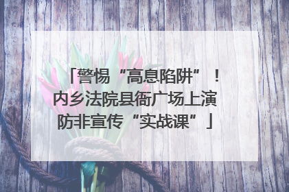 警惕“高息陷阱”！内乡法院县衙广场上演防非宣传“实战课”