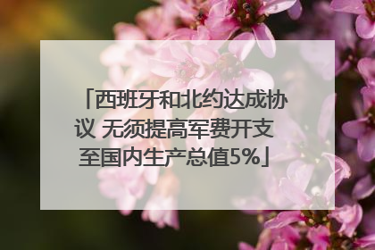 西班牙和北约达成协议 无须提高军费开支至国内生产总值5%