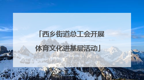 西乡街道总工会开展体育文化进基层活动