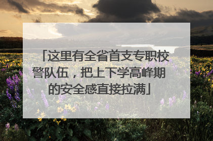 这里有全省首支专职校警队伍，把上下学高峰期的安全感直接拉满