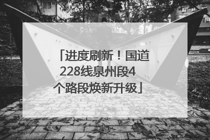 进度刷新！国道228线泉州段4个路段焕新升级