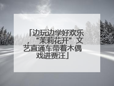 边玩边学好欢乐，“茉莉花开”文艺直通车带着木偶戏进贾汪