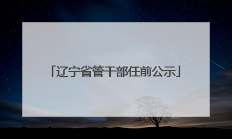 辽宁省管干部任前公示