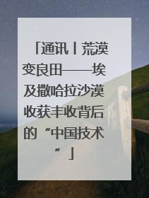 通讯丨荒漠变良田——埃及撒哈拉沙漠收获丰收背后的“中国技术”
