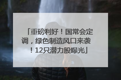 重磅利好！国常会定调，绿色制造风口来袭！12只潜力股曝光