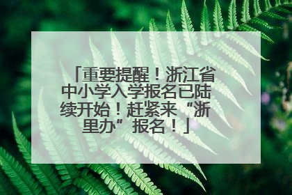 重要提醒！浙江省中小学入学报名已陆续开始！赶紧来“浙里办”报名！