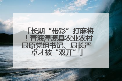 长期“带彩”打麻将！青海湟源县农业农村局原党组书记、局长严卓才被“双开”