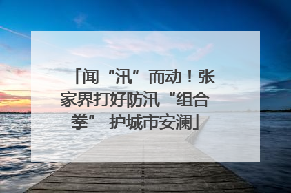 闻“汛”而动！张家界打好防汛“组合拳” 护城市安澜