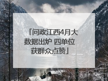 问政江西4月大数据出炉 四单位获群众点赞