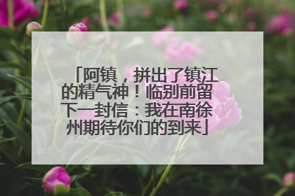 阿镇，拼出了镇江的精气神！临别前留下一封信：我在南徐州期待你们的到来