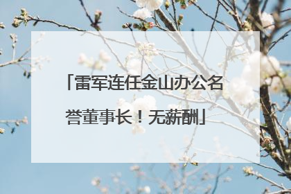 雷军连任金山办公名誉董事长！无薪酬