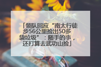 领队回应“南太行徒步56公里捡出50多袋垃圾”：随手的事，还打算去武功山捡